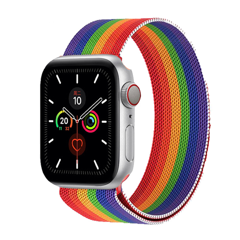 Keepwin 38 40 42 44mm Loop Replacement Metal Milanese Stainless Steel Smartwatch Bands Strap for Apple
