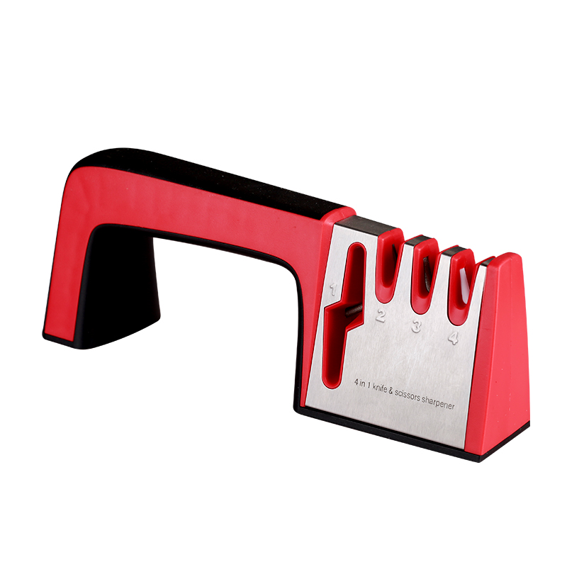 Amazon Hot Selling Diamond Kitchen Knife And Scissor Sharpener Manual Sharpening Stone 4 Stage Household Knife Sharpener