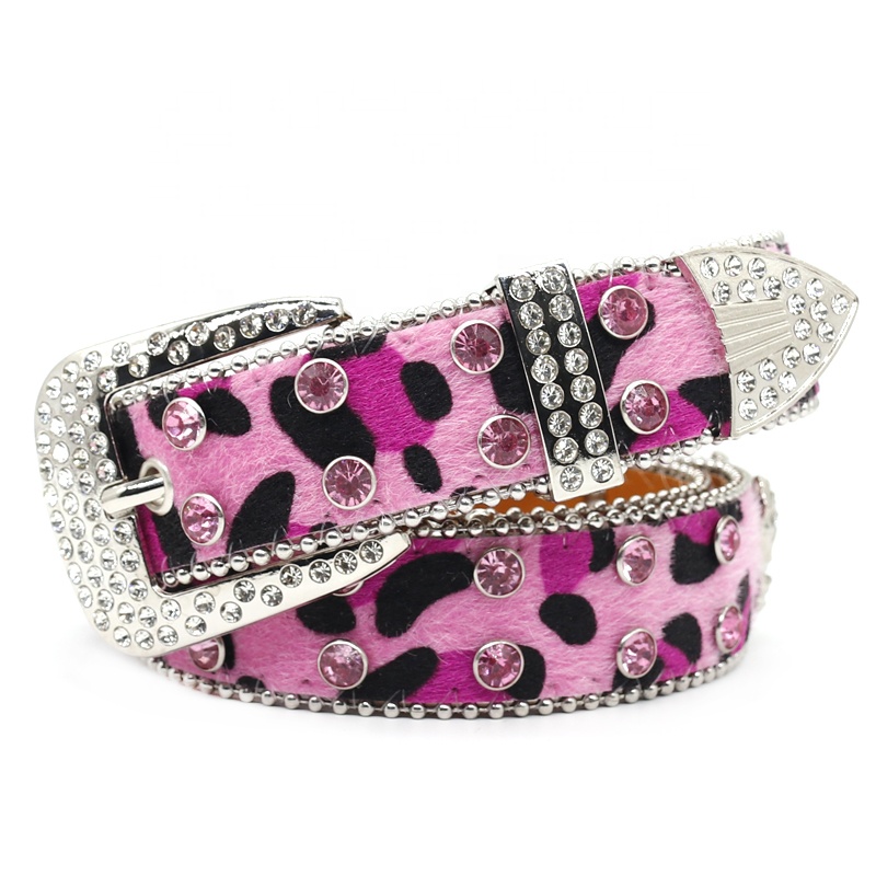 Customizable PU Belt Small & Cute With Horse Fur Leopard Print Variety of Colors Optional for Ladies
