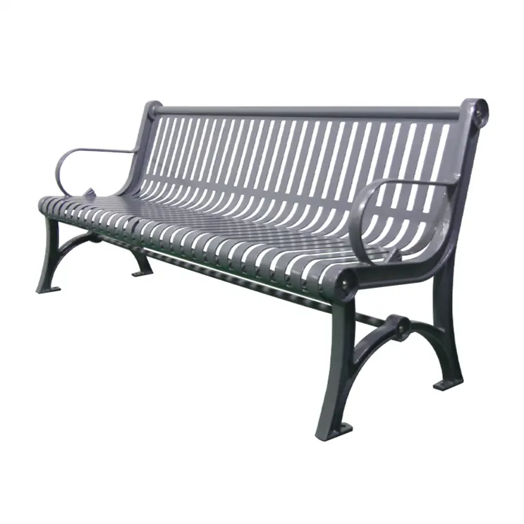 personalized classic outdoor park cast iron bench seat outside garden metal bench seating public patio long steel bench chair