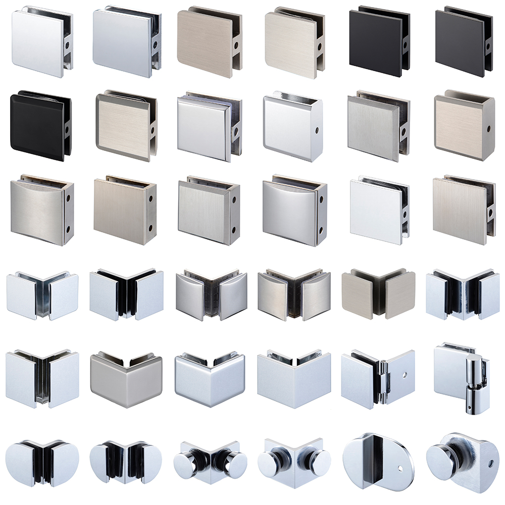 Brass Stainless Steel Glass Clip Shower Screen Bathroom Door Clamp