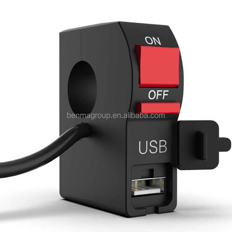 Новое поступление, водонепроницаемый переключатель на руль 2 или 3 провода с USB-портом для мотоцикла