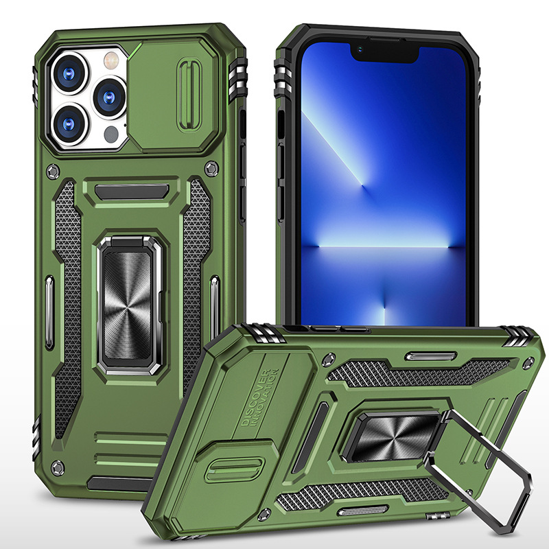 Новинка от Amazon, IP 14 13/pro max, чехол для телефона с нажимным окошком, с защитой от падения, с магнитным кольцом и подставкой, индивидуальный чехол для телефона