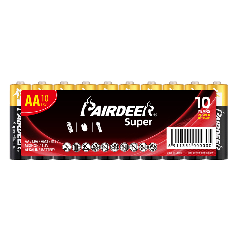 Pairdeer Line Iec E91 2900mAh 3x1.5v 1.5 Volt Lr6 No.5 Aa Size Am3 1.5v Super Pilas Alcalinas Alkaline batteries Dry battery