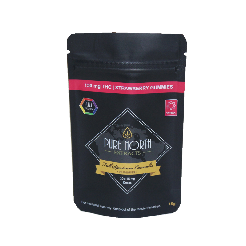 MOPP матовый черный встать молния чехол с алюминиевой фольгой для 15 г gummies