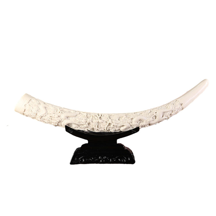 Chinese Home Decoration Ornaments Resin Handicraft Ivory Ship Smooth Opening Gift Office Decorations