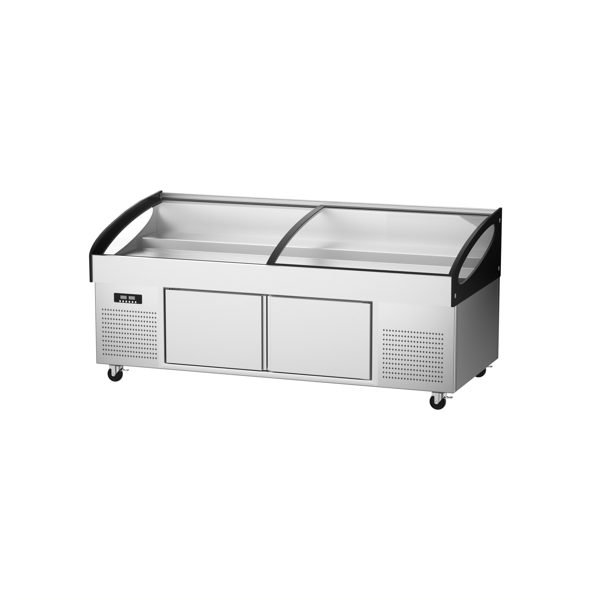 Commercial Three-level Ladder Freezer Stainless Steel Sliding Door Classic Style Fridge Display Freezer And Refrigerator