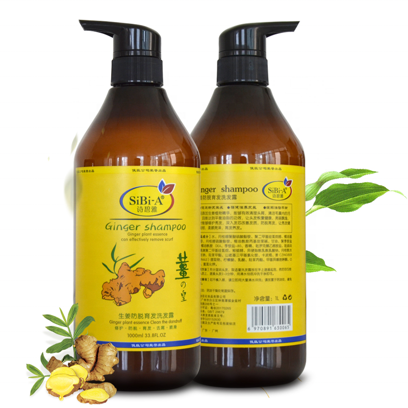 ODM OEM Private Label Professional Hair Care Products Pure Natural Ginger Extract Anti Hair Loss Anti Headache Ginger Shampoo