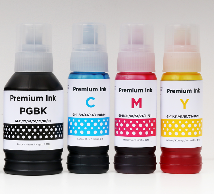 New ink and bottle for Canon Mega tank GI series GI-11 GI-21 GI-41 GI-51 GI-71 GI-81 GI-91