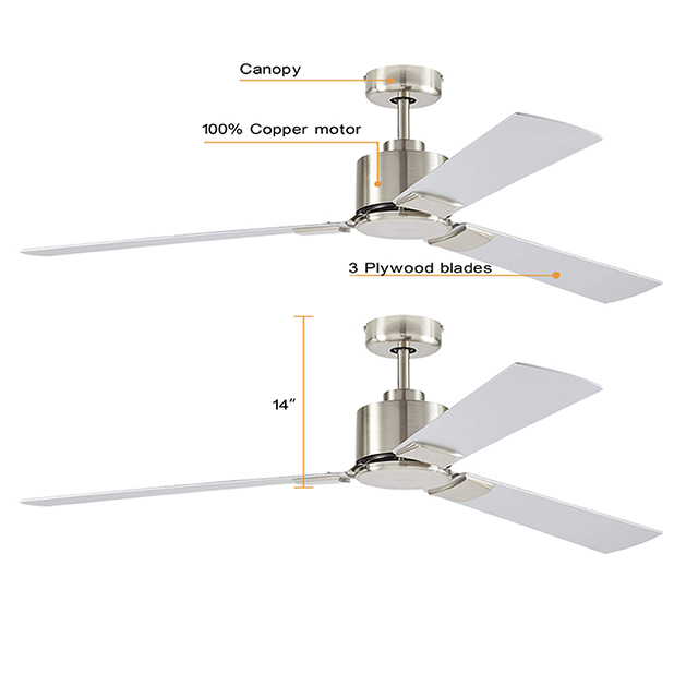 Decorative Orient Powerful Celling Fan Remote Control Ceiling Fan With LED Light