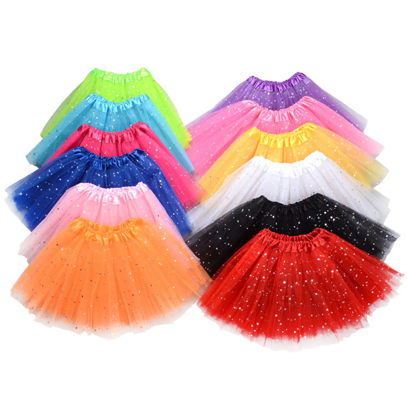 Wholesale Girls Princess Stars Glitter Dance Tutu Skirt Sequins Party Dance Paillette Ballet Tutu Skirt