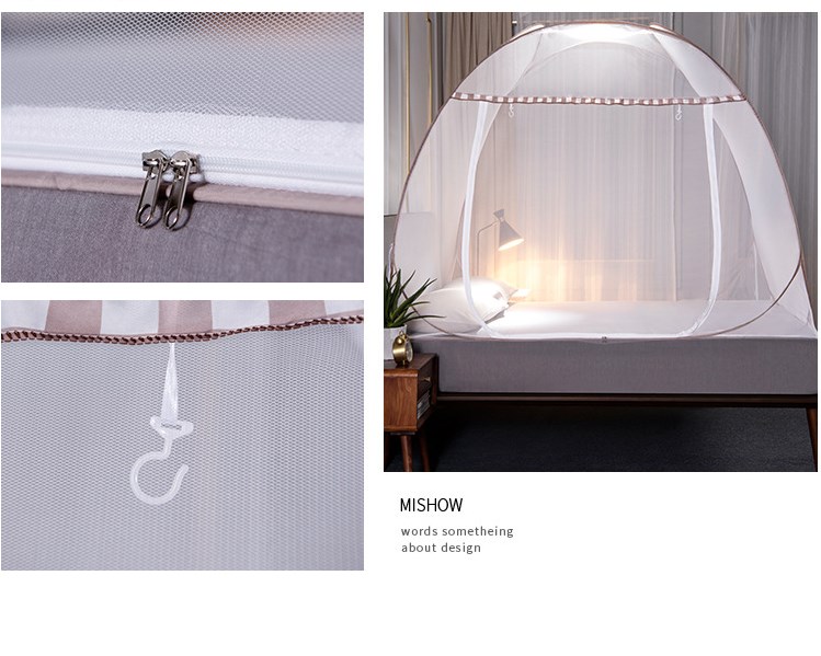 Simple adults mosquito net anti-fall easy dismantle easy clean free installation mosquito net doors for double bed