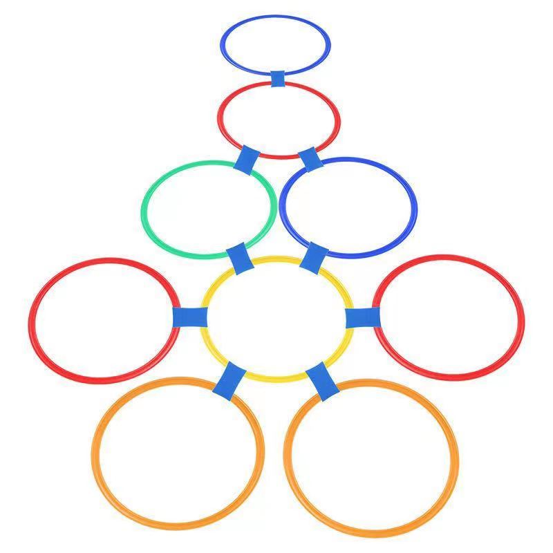 Popular 10pcs/set Children Games Hopscotch Jump Rings Set Kids Sensory Play Indoor Outdoor Training Sports Toy