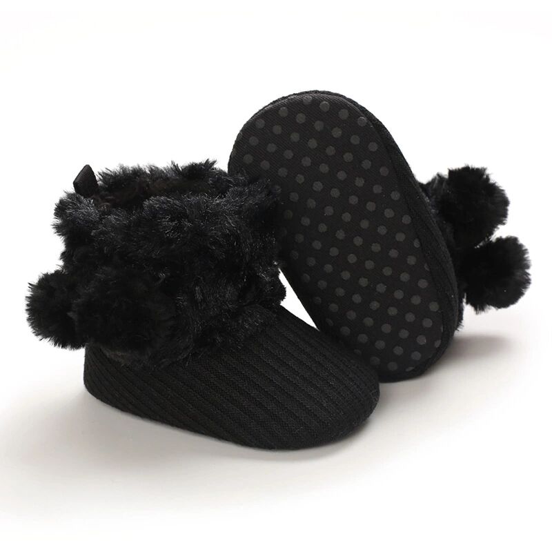 Cheap Wholesale Slip On Toddler Prewalker Walking Non-slip Warm Fur Shoes Boy Girl Winter Baby Boots