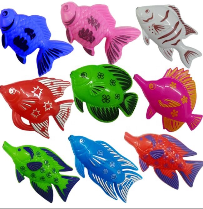 Summer Water Plastic Floating Fish Toddler Magnetic Fishing Pool Toys Game for Kids