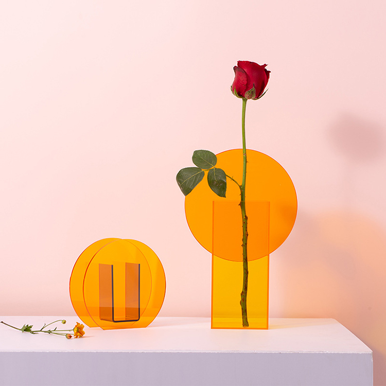 Perspex Flower Holder Home Decoration Imagism Custom Color Acrylic Flower Arranging Vase