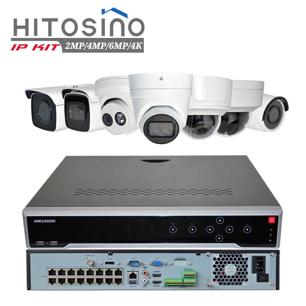 Hitosino OEM Hikvison 4ch 8ch 16ch 32ch на открытом воздухе PoE дома 4MP 4K 8MP видеонаблюдения IP CCTV камера PoE NVR комплект системы