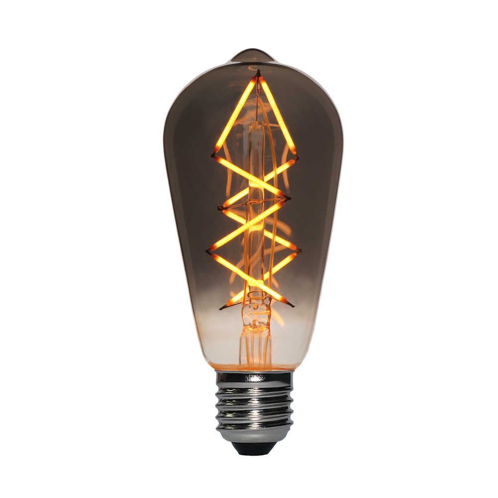 ST64 Edison Retro Style Indoor Lighting Bulb 220V3W E27 Base Cafe Decoration Bulb Flexible LED Filament Bulb 2200K