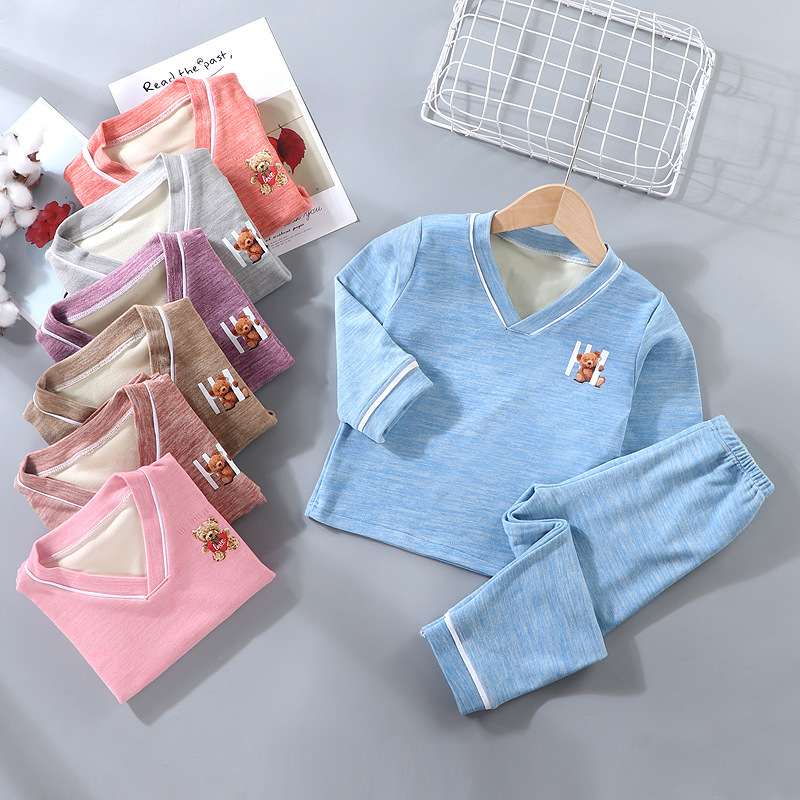Children's Dralon Autumn Suit Thin Bottoming Children and Teens' Loungewear Thermal Underwear Pajamas Pajama Pants