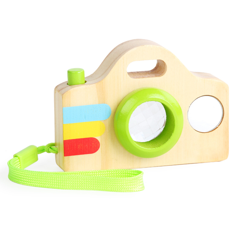 multi-prism blindfold effect Cartoon single-mirror wooden camera kaleidoscope Toy for kids Play