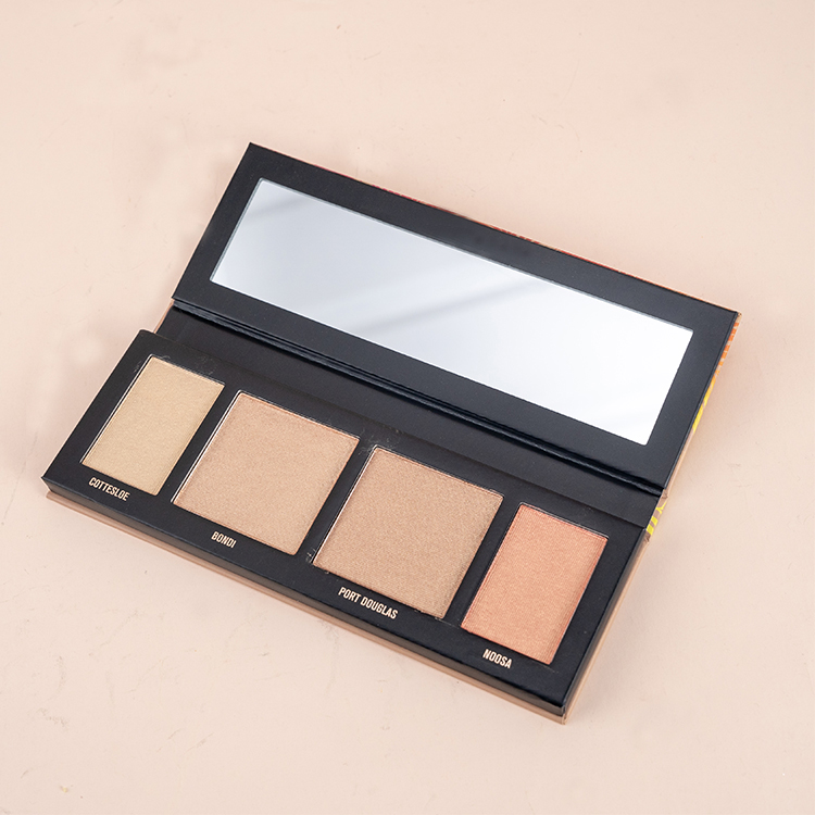 Оптовая продажа макияж пудра, блеск, косметическое средство, палитра Face Beauty Выделите 4 вида цветов метка частного назначения, косметическое средство, макияж