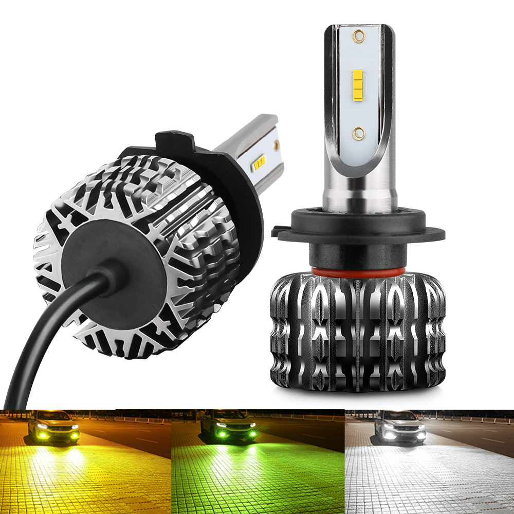 Безвентиляторный 50 Вт 8000LM светодиодные фары H1 H3 H7 H11 9005 9006 H4 LED H7 светодиодные фары для автомобиля
