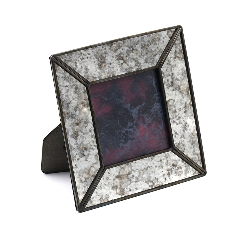 Photo Frame with Holder Copper & Glass Material Photo Frame