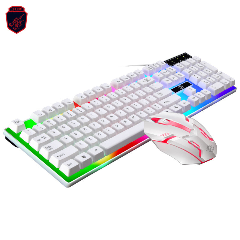 Оптовые Гуанчжоу Jetion RGB подсветкой Высокое качество 104 ключи Gaming Keyboard комбинированный коврик для мыши и клавиатуры для игр и работы в офисе
