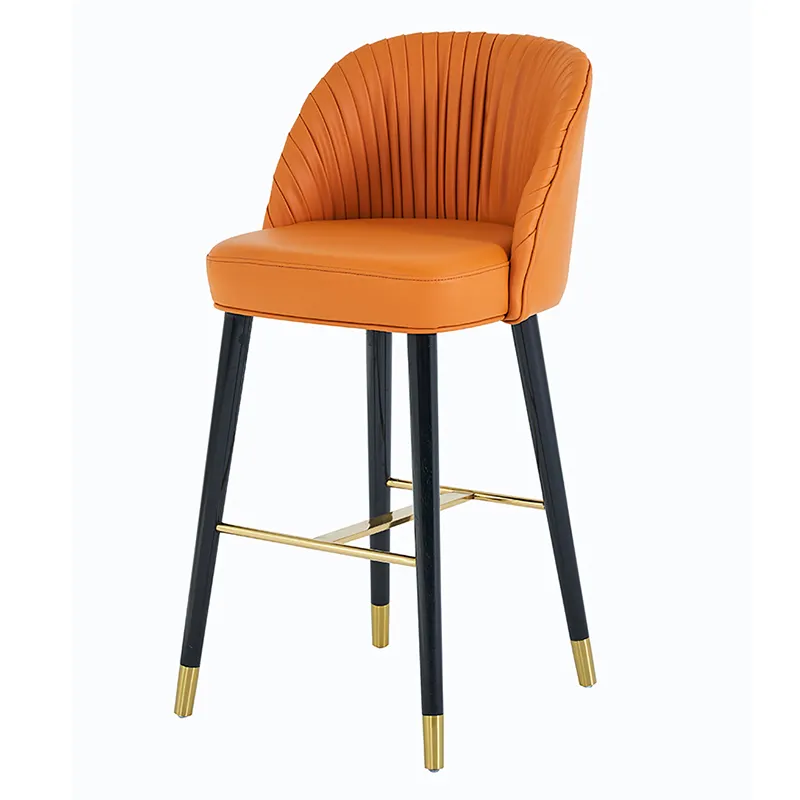 Hendry OEM custom orange gray solid wood for bar tall chair bar counter stool modern