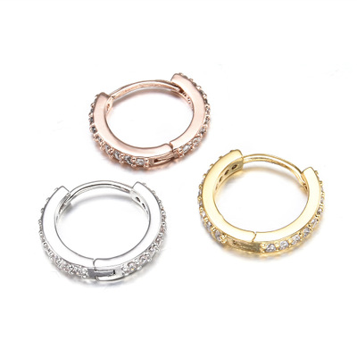 Gaby 16G Luxuery Циркон Латунь Позолоченные серьги из нержавеющей стали, Huggie обручи для пирсинга, серьги, ювелирное изделие