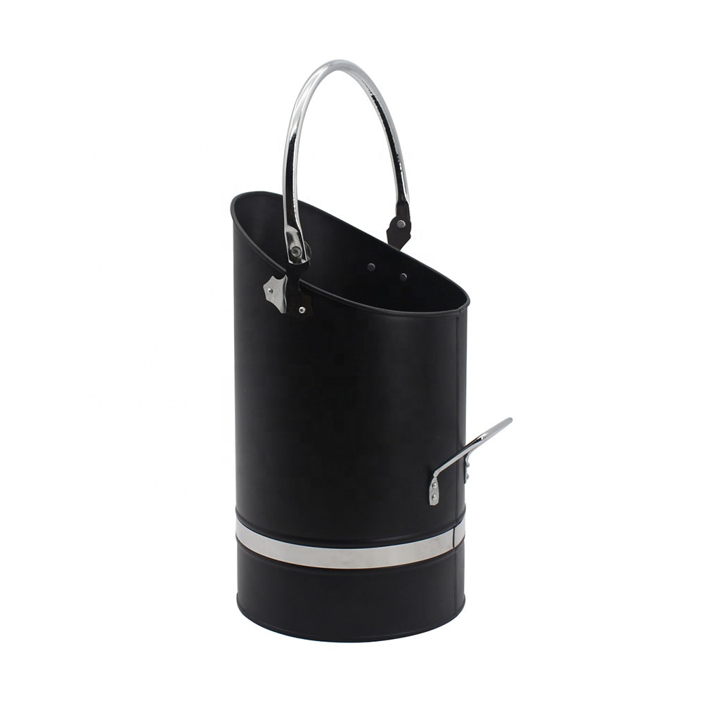 Outdoor and Indoor eco-friendly Coal Bucket Fireplace Fire Bucket Metal Ash Can Charcoal Buckets for Fireplace Fire Pit Wood