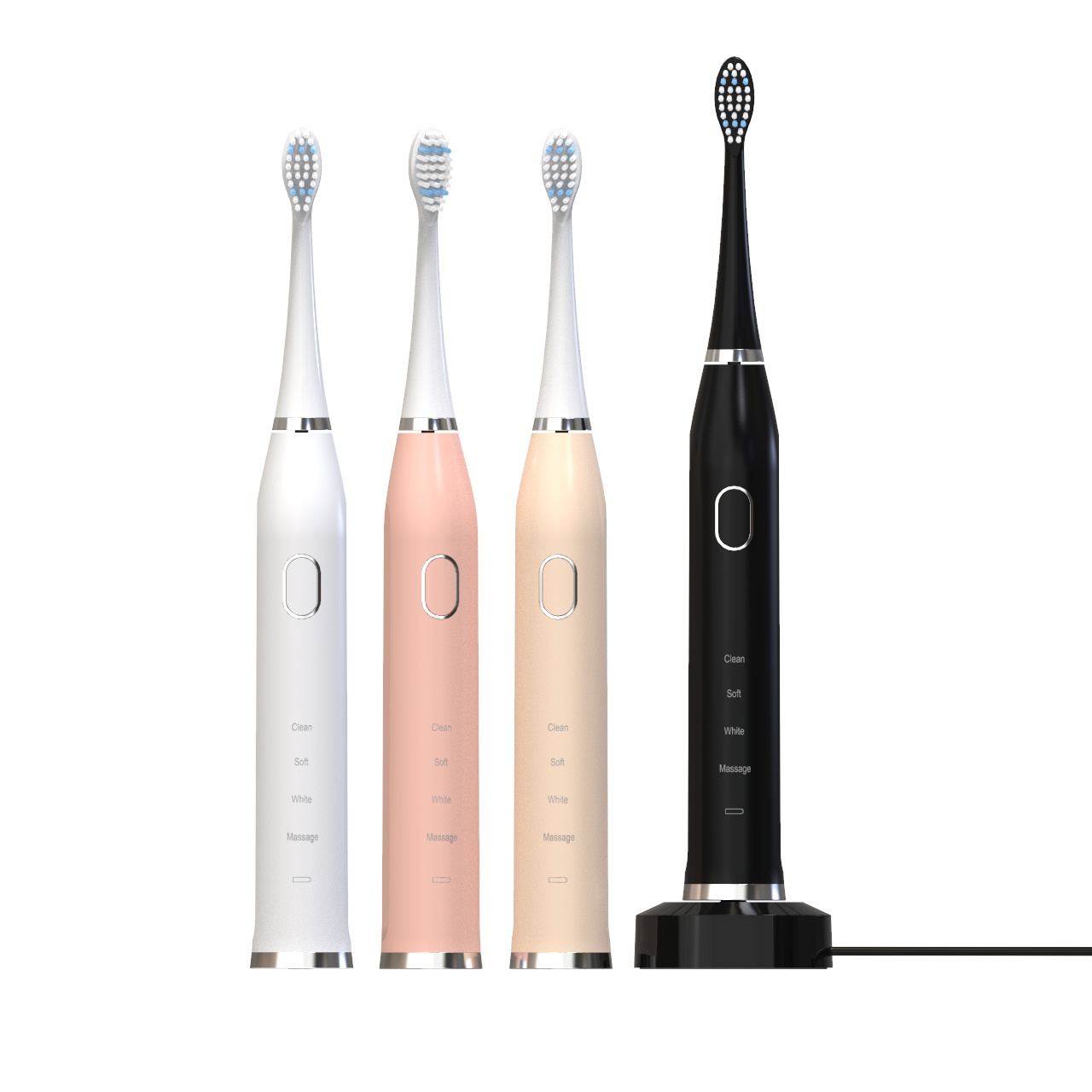 Best Travel Rechargeable Sonic Electric Toothbrush 4 Modes Ultrasonic Toothbrush with Replacement Brush Head
