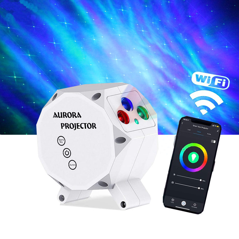 Wifi Laser Galaxies Night Light Lamp Bedroom Ceiling Sky Lite Laser Star Led Aurora Mini Projector for kids Adults