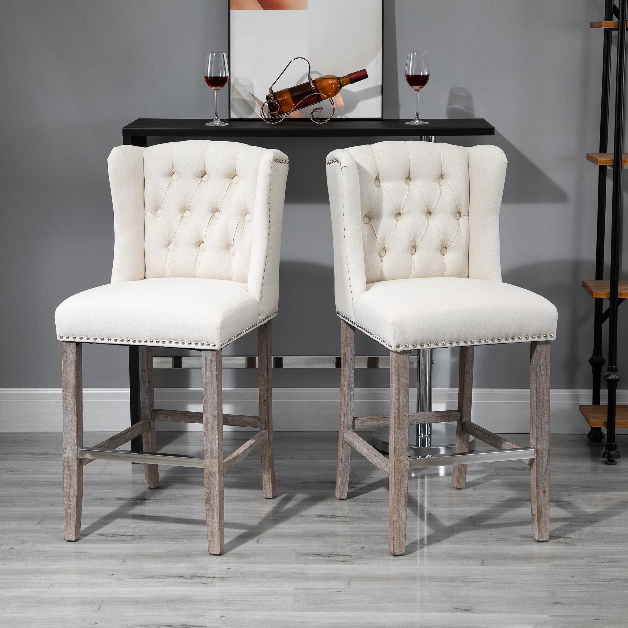 Rice white color wooden bar stool high chair new design bar stool chair