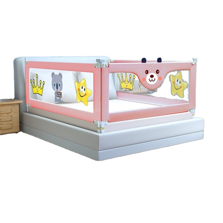 Logo Creative baby tools foldable baby home playpen on bed Gate crib adjustable kids rails Children's bed barrier fence