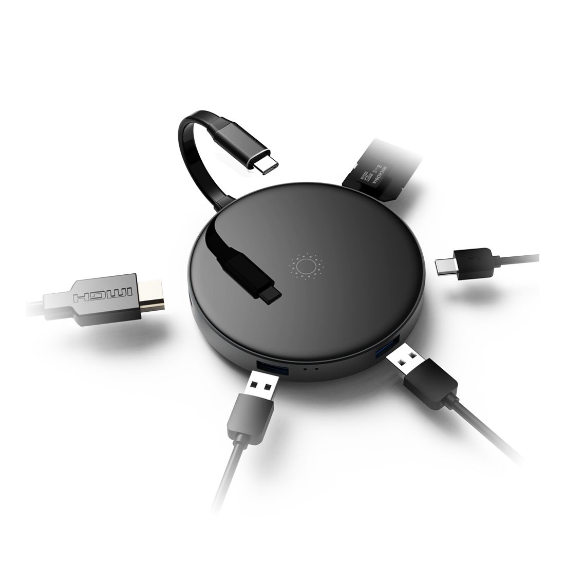 Новинка 8 в 1 многотипная C док-станция 4K HD USB3.0 PD зарядка USB C Беспроводное зарядное устройство концентратор