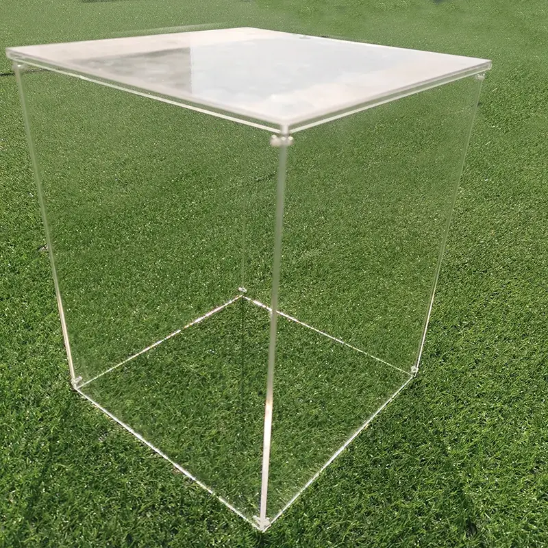 High Quality Assembly Square Backdrop Display Clear Acrylic Plinth Stand For Wedding Party Event Decoration