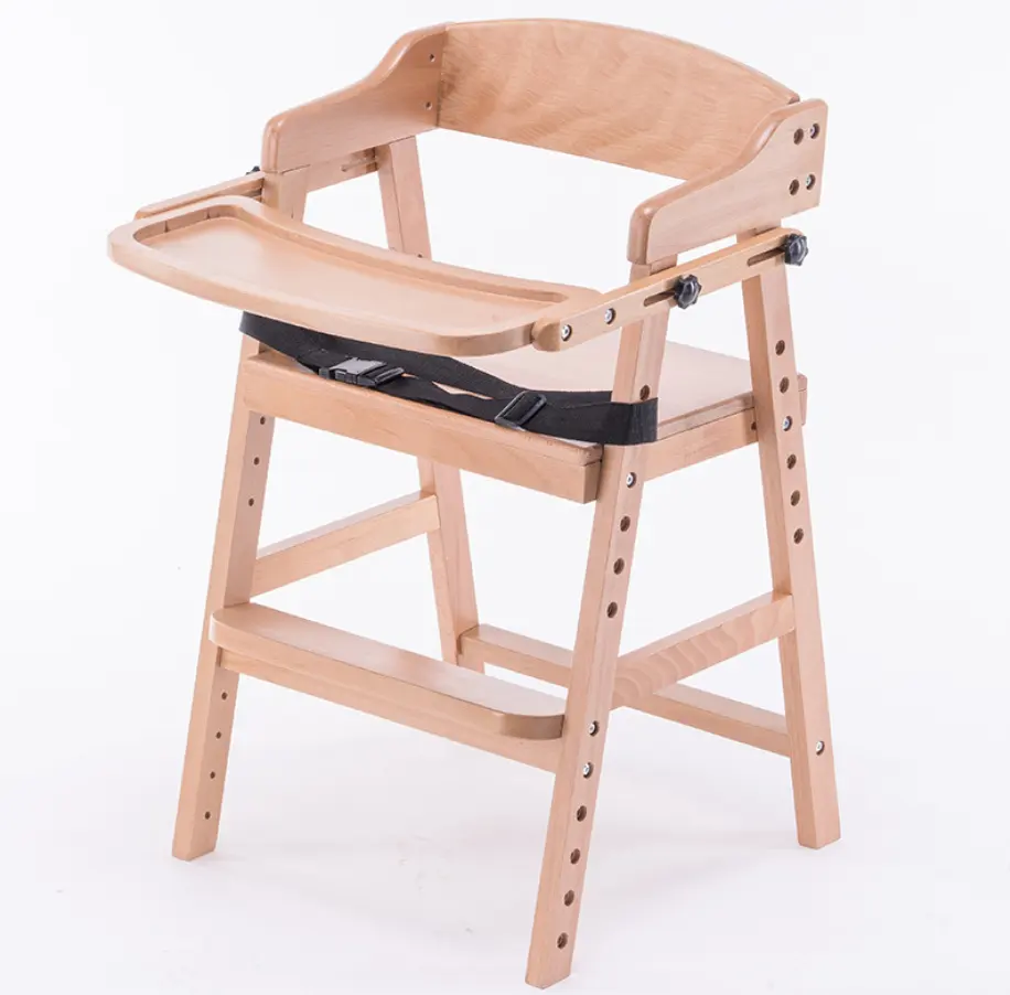 Solid restaurant wood children's dining chair baby dining table chair, household child eating lift stool, wooden learning chair