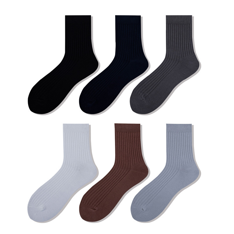 men's socks fall winter 98% pure cotton tube socks sweat absorbent deodorant solid color business men's wholesale socks