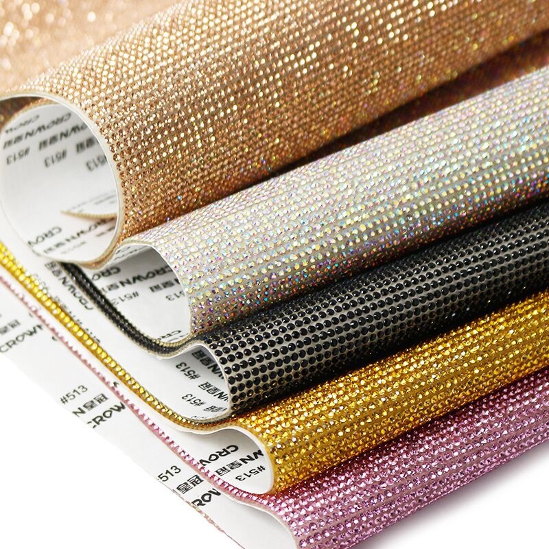 Yantuo 40*24cm Topaz Bling Self Adhesive Glass Rhinestone Sheets Crystal Mesh Fabric Sticker For Diy Crafts,Decoration,Cups