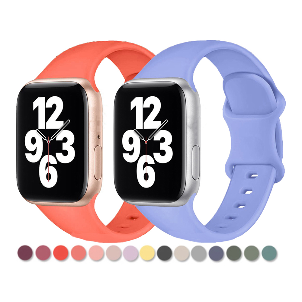 Watch bands Suitable for apple watch with iwatch strap silicone smart watch band butterfly buckle strap