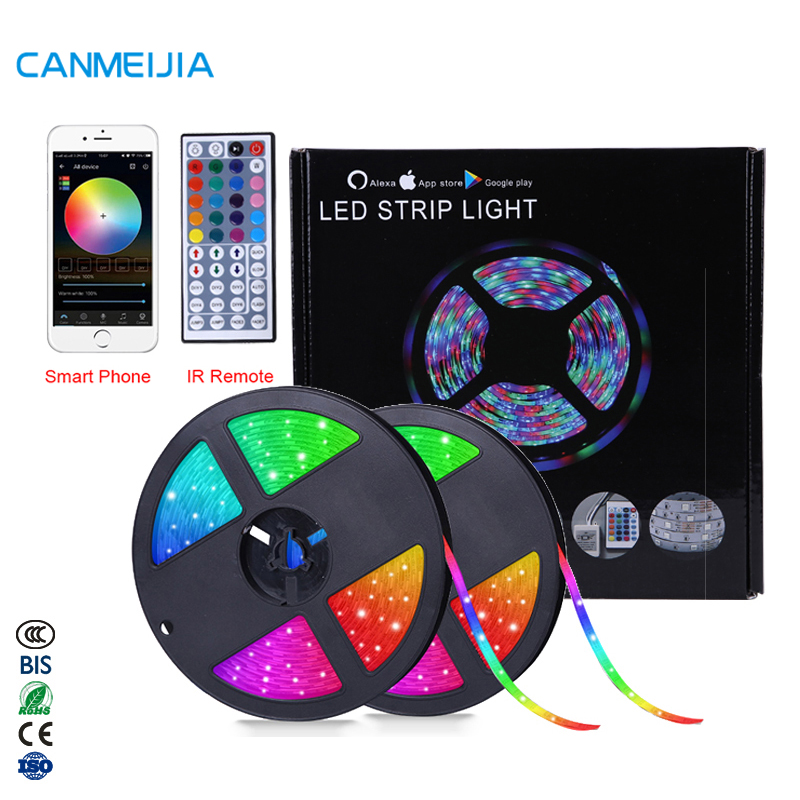 5050 12 В 5 м 10 м китайский светильник RGB цветные ленты Светодиодные Цвета Водонепроницаемый пульт дистанционного управления Smart Wifi Светодиодная лента, RGB 5050