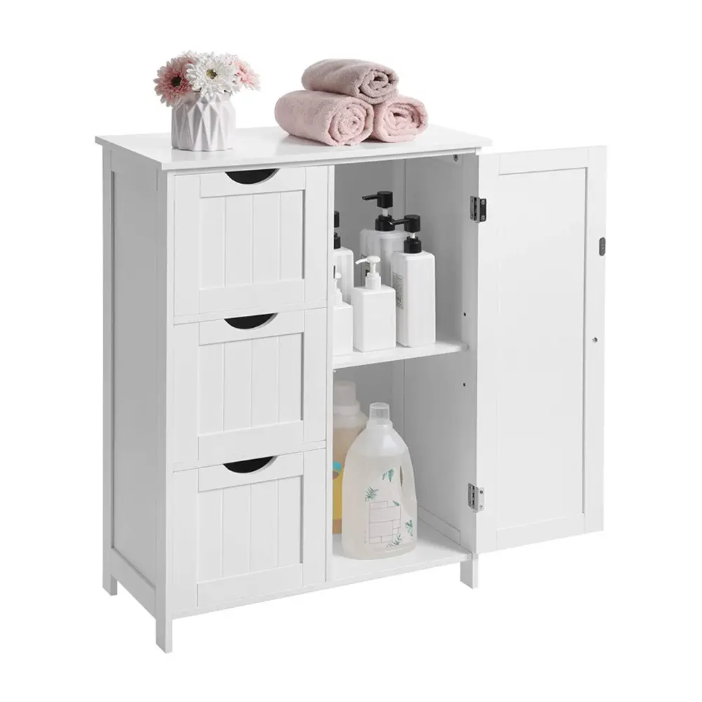 Factory direct selling bathroom furniture White lockers with large drawers 23.6 x 11.8 x 31.9 inches