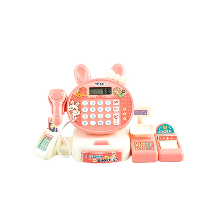 Kids cash register toy cartoon rabbit simulation play house set educational early education toys