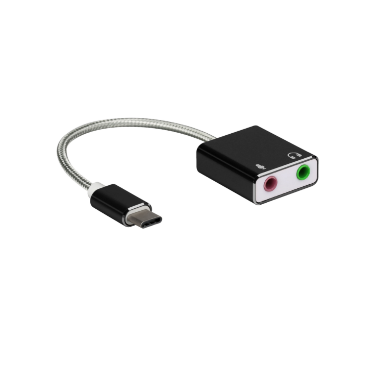 Стереоскопическая звуковая карта usb type c для сотового телефона из алюминиевого сплава 3,5 мм