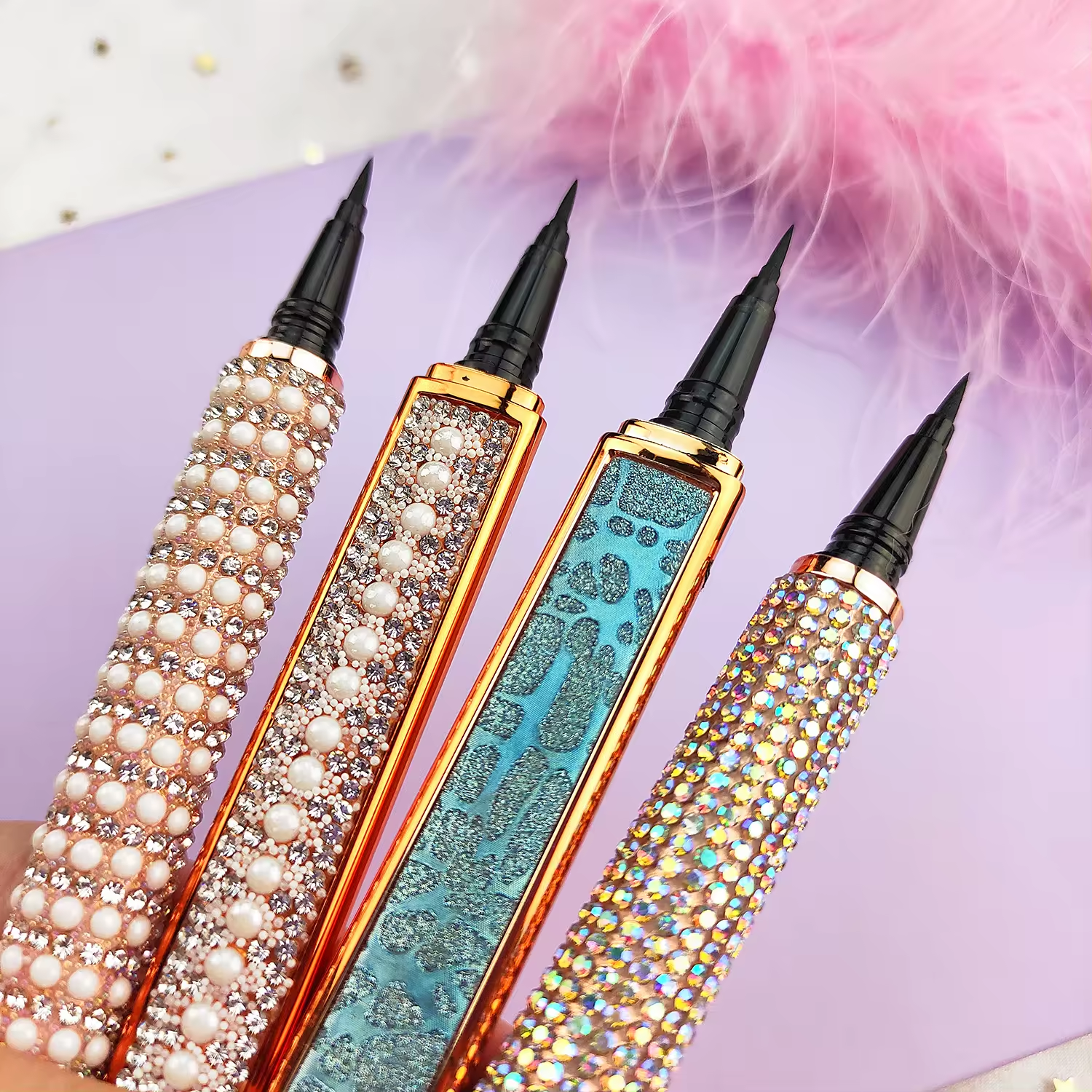 Adhesive Eyeliner Pencils and Custom Liquid Lash Eyeliner Glue Pen Waterproof Diamond Neon Eyeliner Glue Pen Private Label
