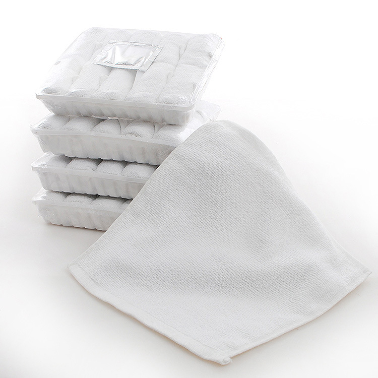 wholesale factory cheap cotton terry white disposable towels day spa small face Aviation towel