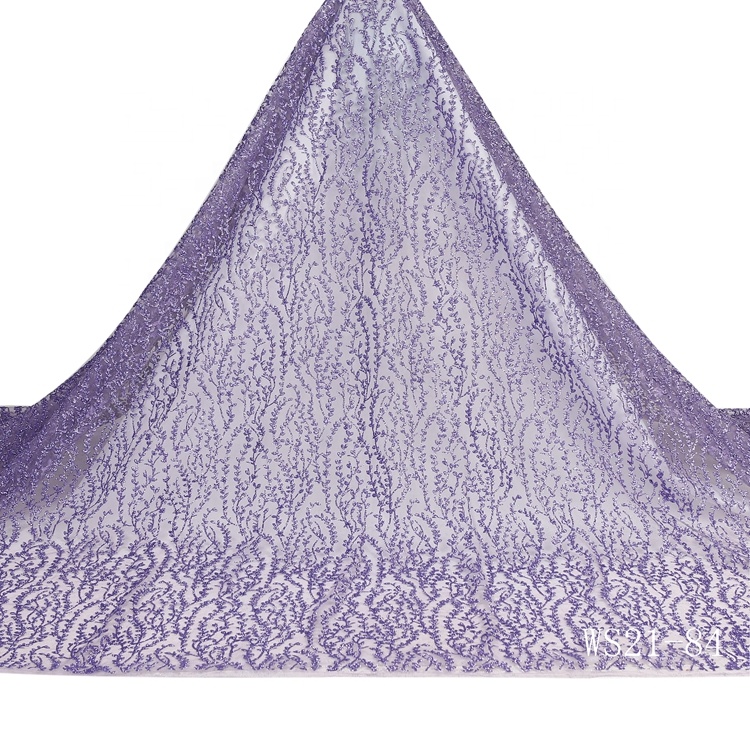 2021 most selling design colorful tulle net candy glitter embroidery french lace fabric for evening dress