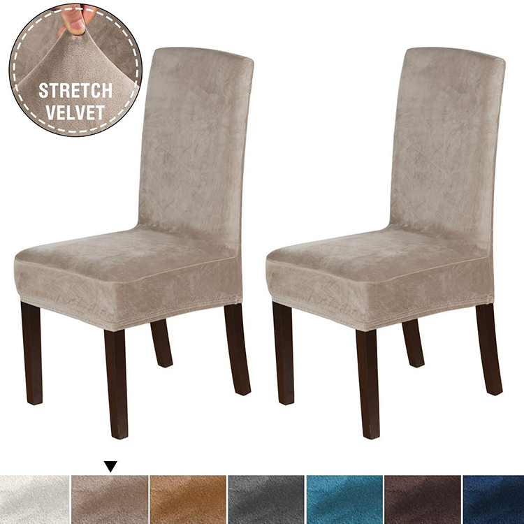 Velvet Stretch Spandex Chair Covers 2 Piece Luxury super soft spandex Velvet Chair Covers