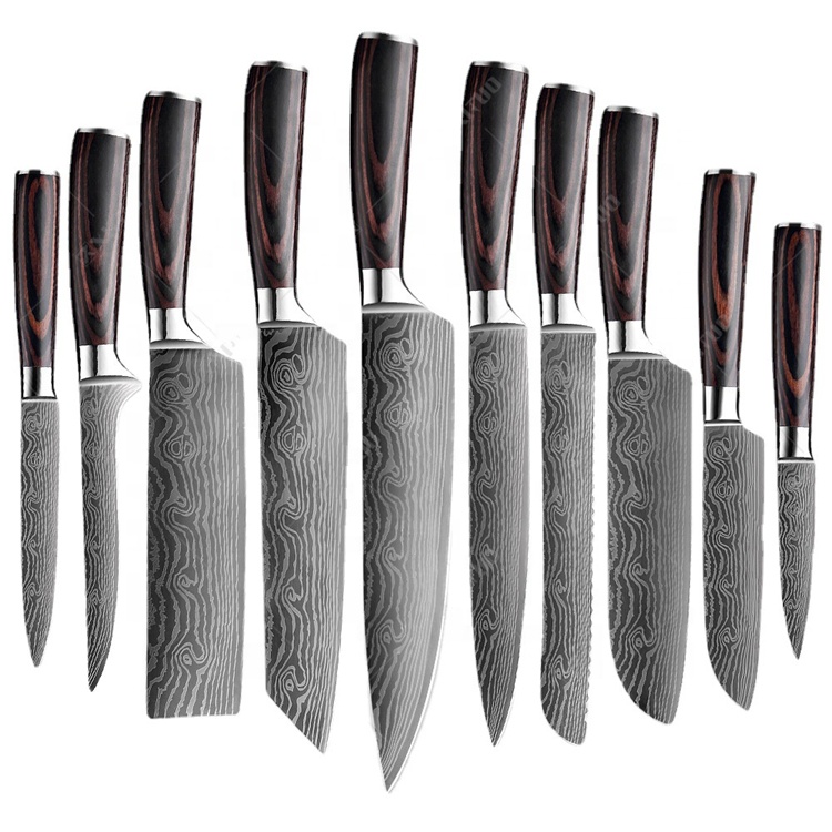 professional resin damaskus sushi butcher fruit steak santoku knives cook sharp japanese damascus chef kitchen knife set